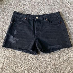 Topshop Distressed Denim Shorts